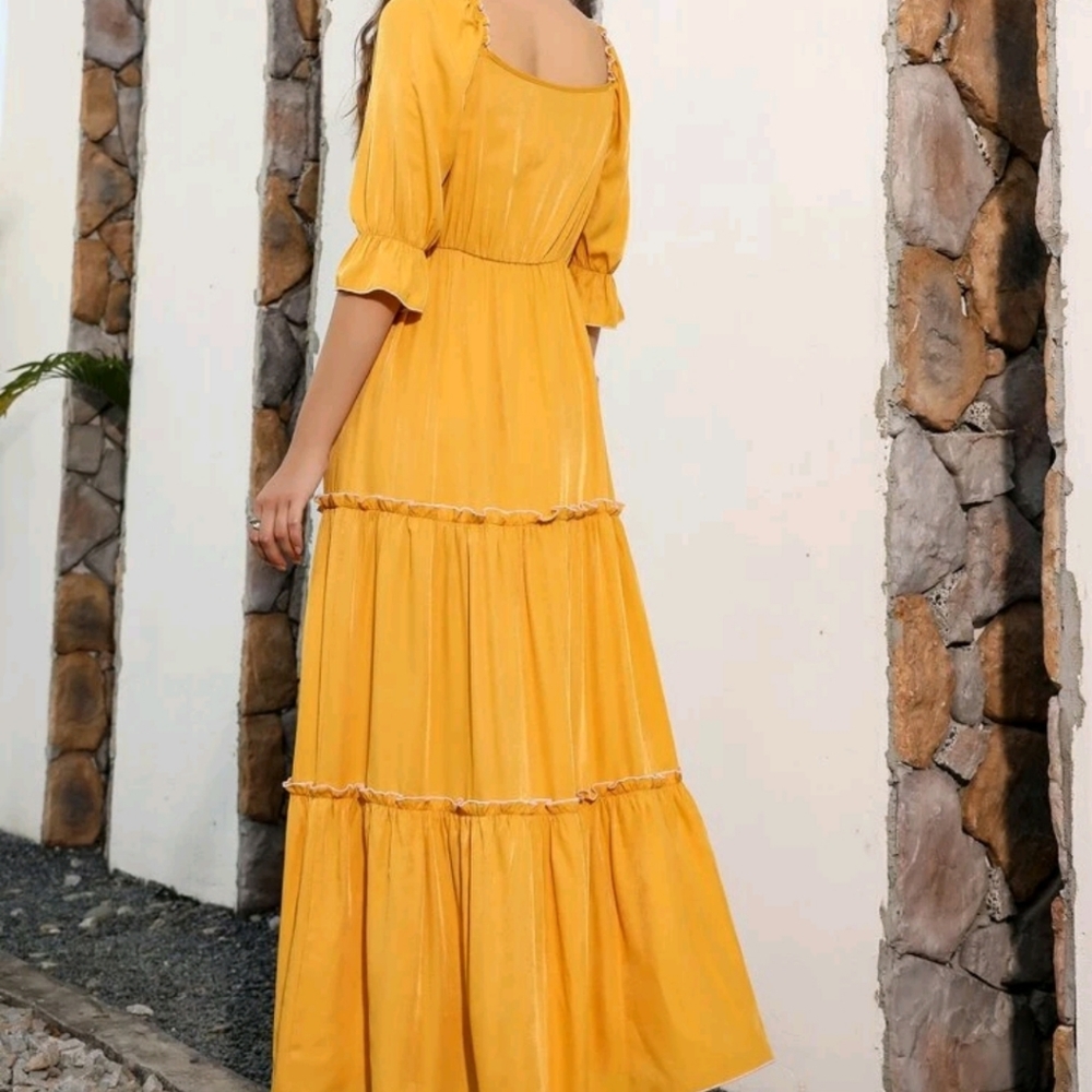 Boho Peasant Maxi Dress - Picture 2 of 5